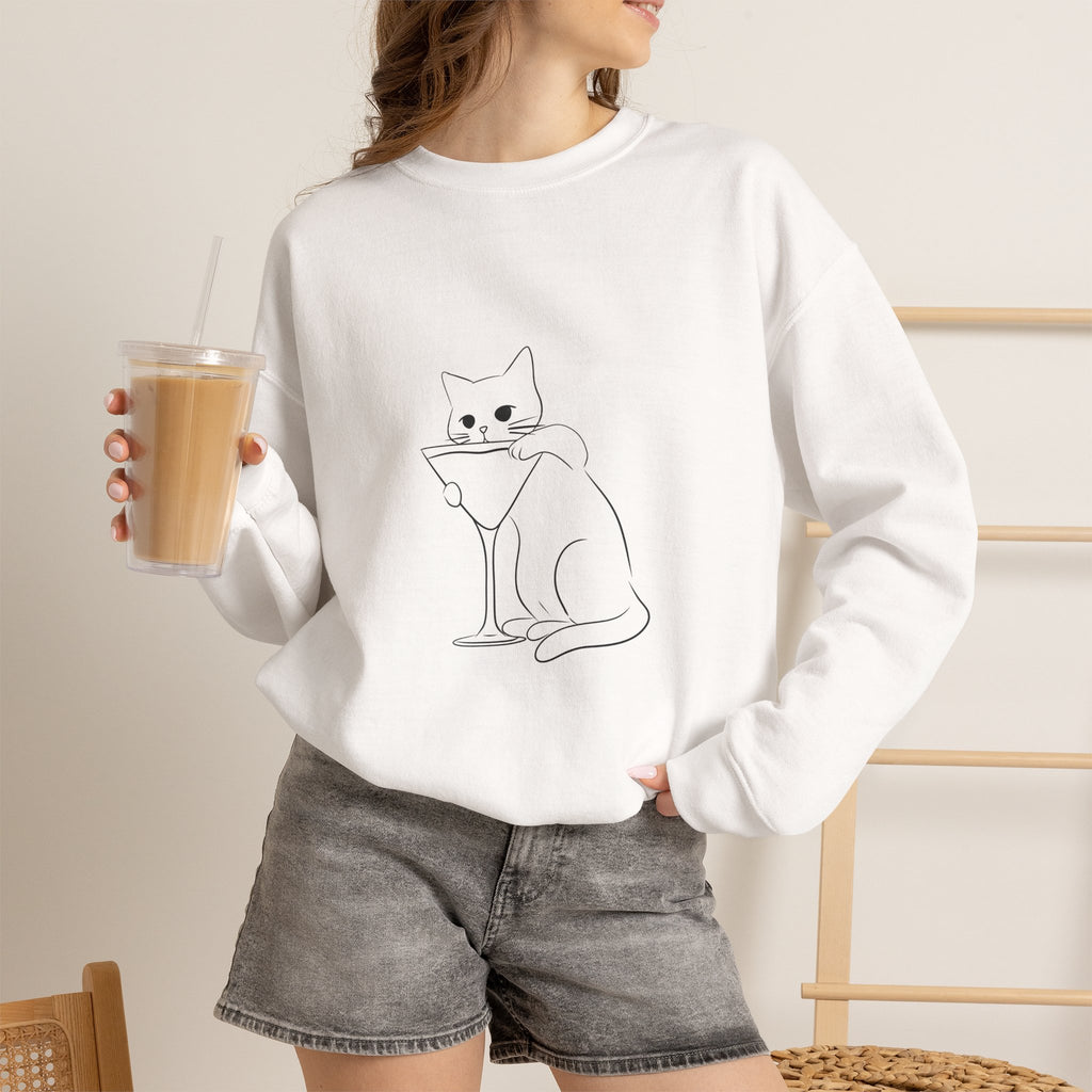 Cat Minimalist Crewneck Sweatshirt