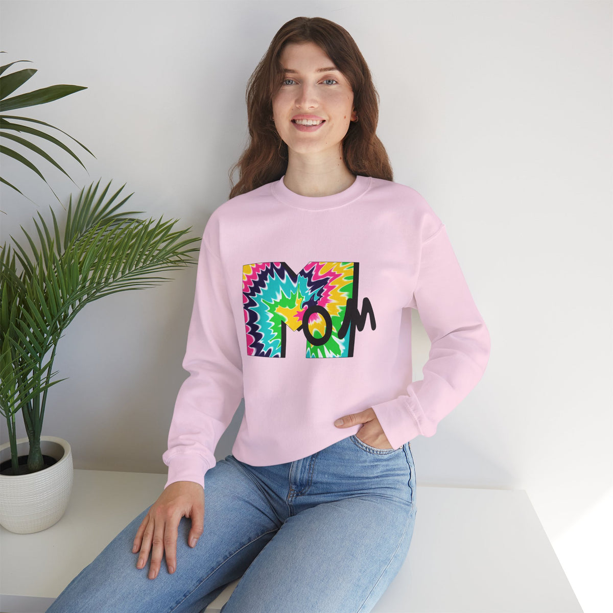 Tie-Dye Mom Crewneck Sweatshirt