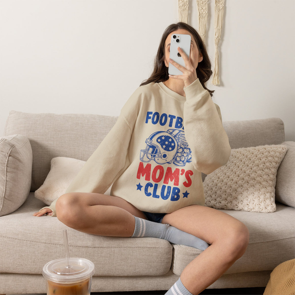 Football Mom's Club Crewneck Sweatshirt