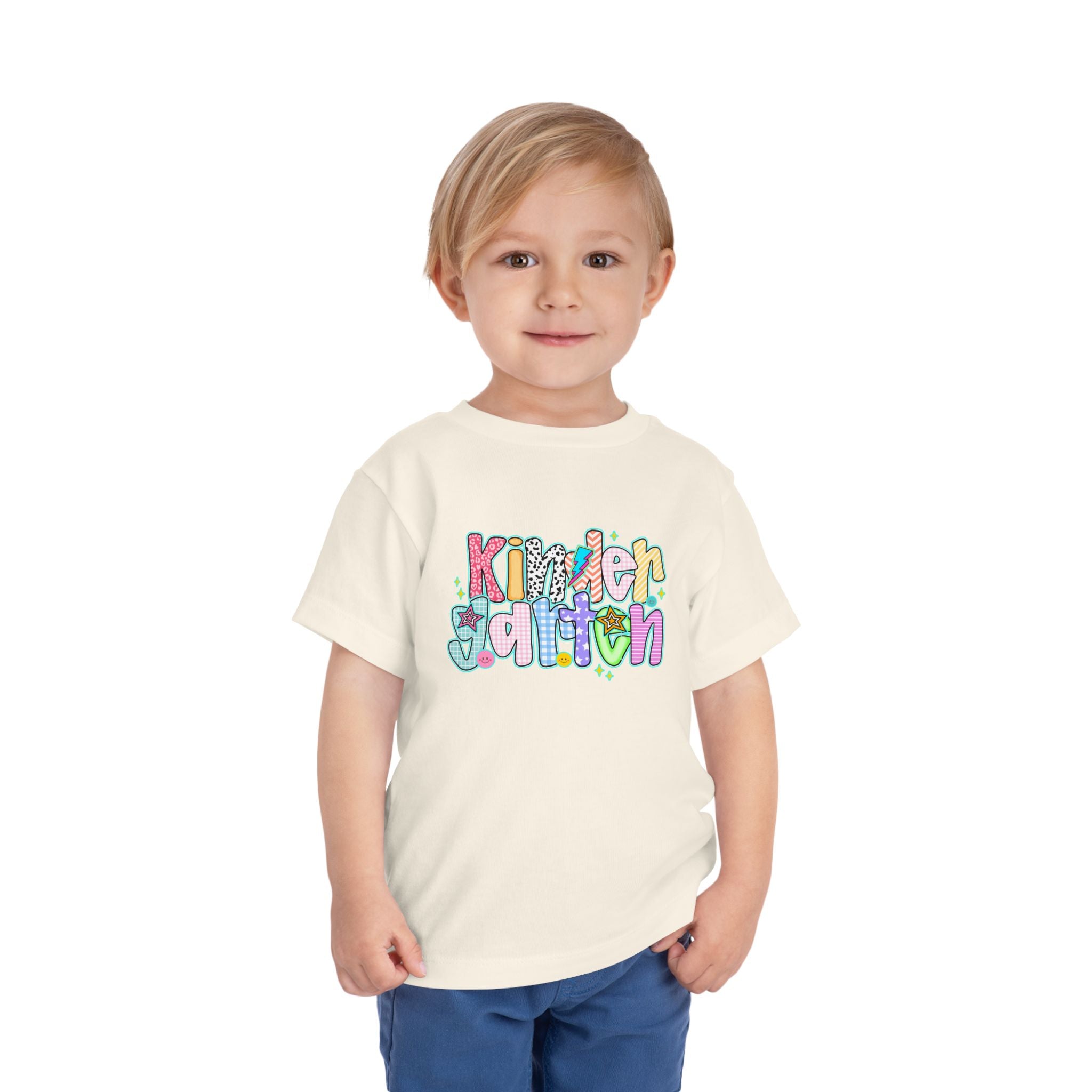 Kindergarten Back To School Doodle Script - Toddler Graphic T-shirt