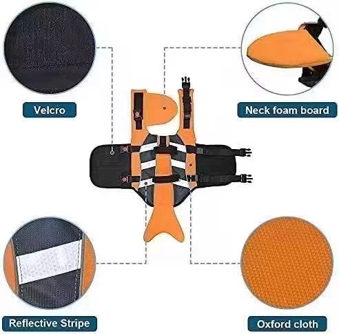 Reflective Dog Life Jacket with Rescue Handle