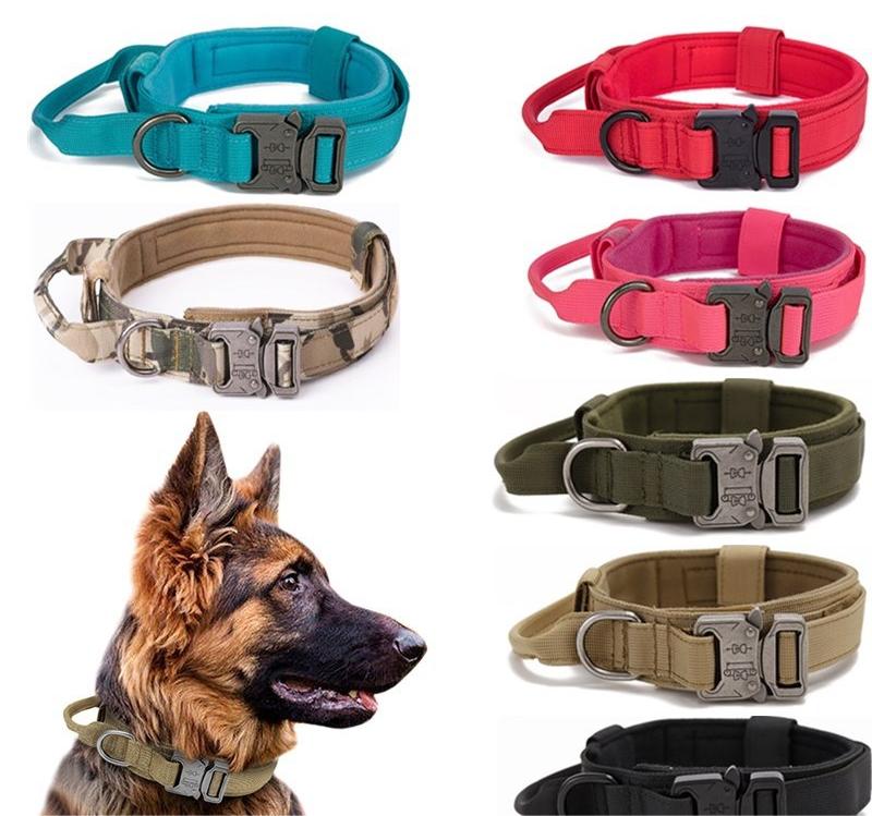 Military-Style Tactical Nylon Dog Collar and Leash Set