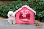 Pink Dot Lace Princess Dog House