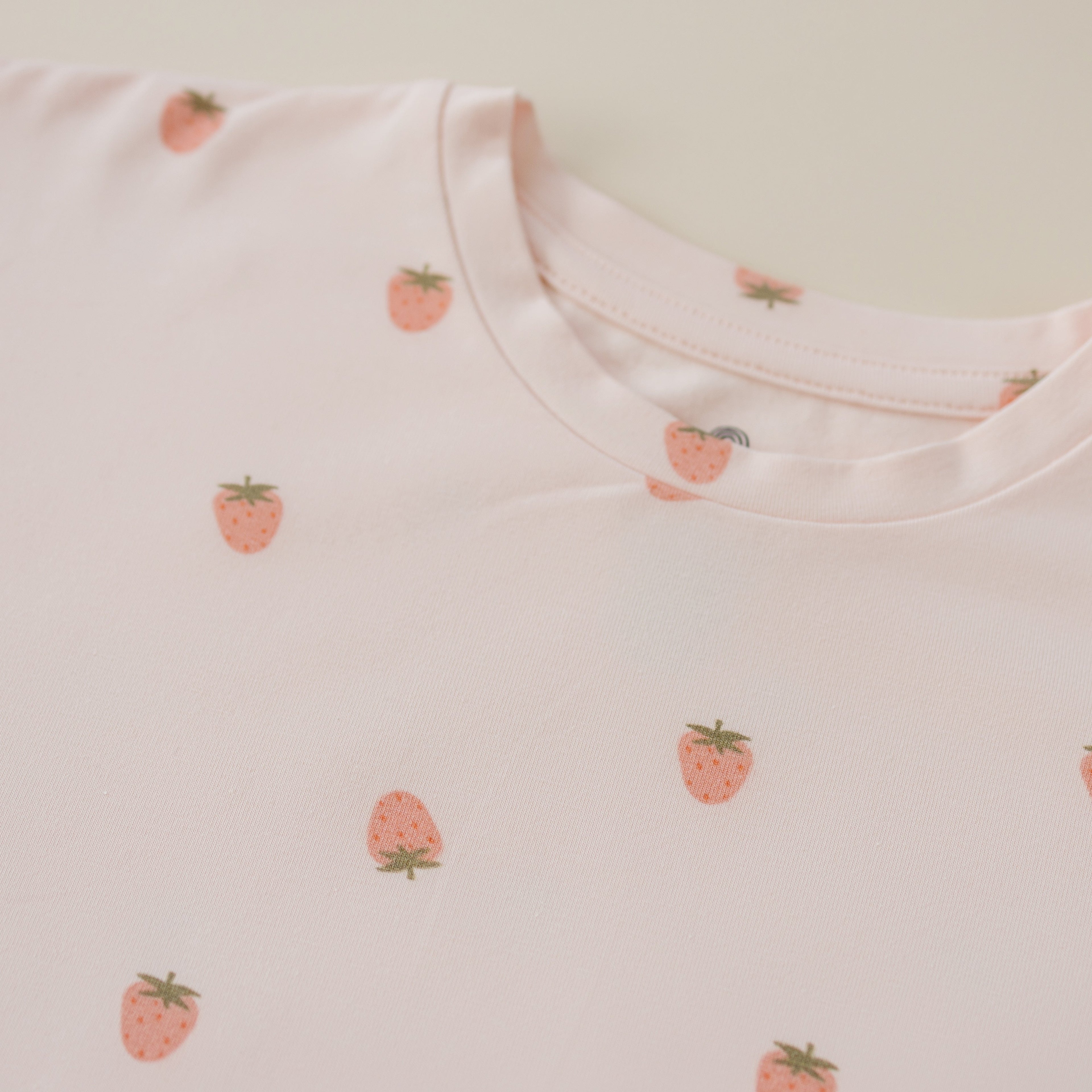 Organic Cotton Strawberry Print Shorts Set Toddler / Kids