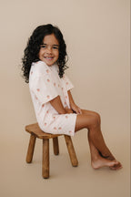 Organic Cotton Strawberry Print Shorts Set Toddler / Kids