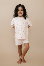 Organic Cotton Strawberry Print Shorts Set Toddler / Kids