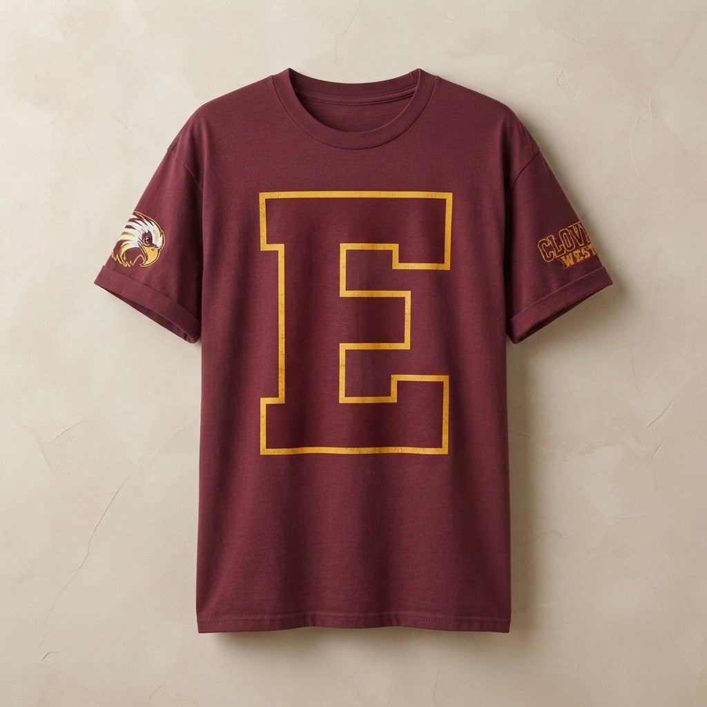 CW EAGLES Colligate lettering graphic Tee - Will need to order size up if wanting to have the look as female pictured.
