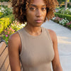 Ribbed Crew Neck Tank Top