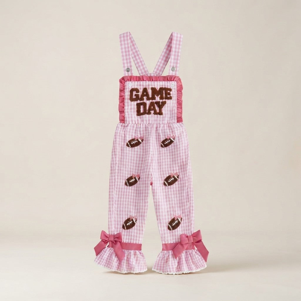Toddler Football Bell Bottom Overalls