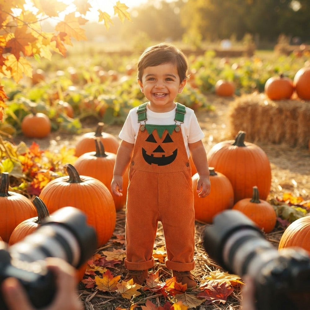 Festive Toddler Halloween Overalls